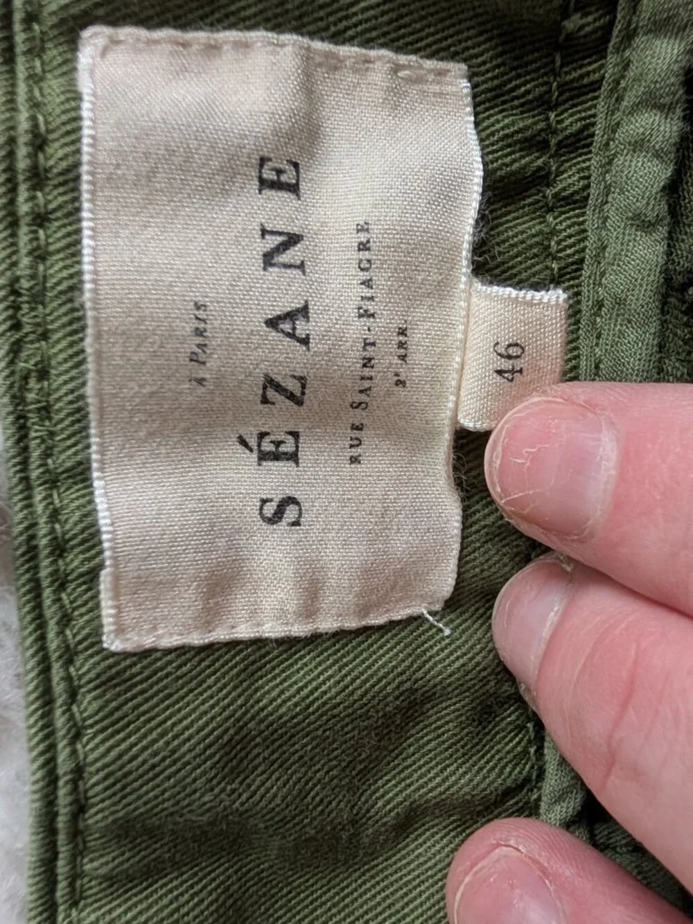 Sézane Maelan Split Waist Shorts Light Olive Green Size 46 / 14